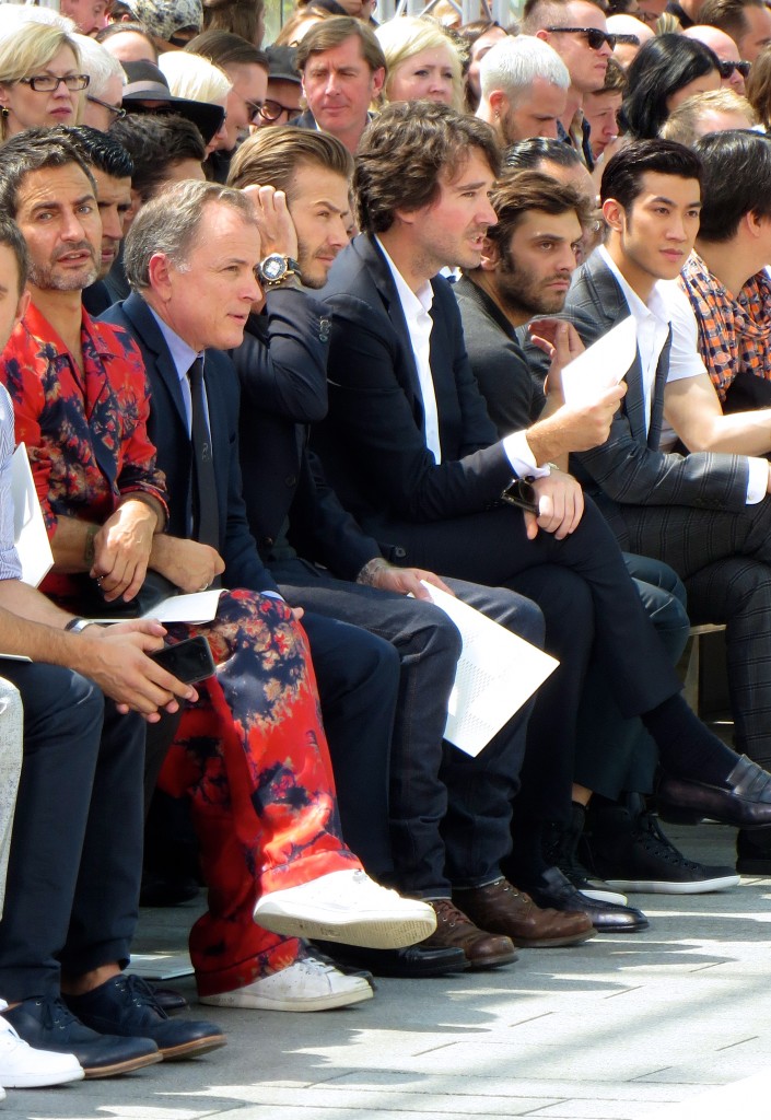 Marc Jacobs and David Beckham at Louis Vuitton Mens Wear SS14