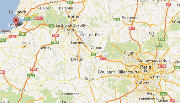Map: from Paris to Deauville