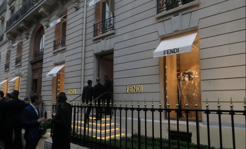 Fendi Fashion Luxury Store in Avenue Montaigne in Paris, France